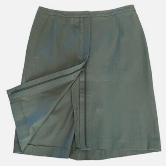 Andre Oliver Olive Green Straight Pencil Stretch Skirt Womens Size‎ 8 - Picture 1 of 10